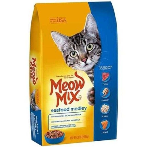[829274512329] Meow Mix Seafood Bag Cat Food 3.15 lb