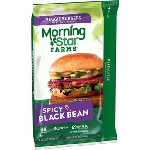 [028989100641] Morningstar Farms Veggie Burgers Spicy Black Bean 9.5 oz