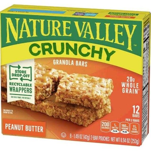 [016000264700] Nature Valley Peanut Butter Crunchy Granola Bars 12 ct 8.94 oz
