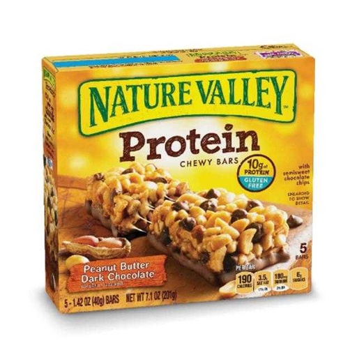 [016000457232] Nature Valley Peanut Butter Dark Chocolate Protein Chewy Bars 5 ct 7.1 oz