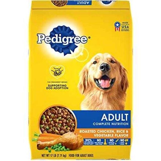 [023100143576] Pedigree Complete Nutrition Adult Roasted Chicken, Rice & Vegetable Flavor Dog Food 18 lb