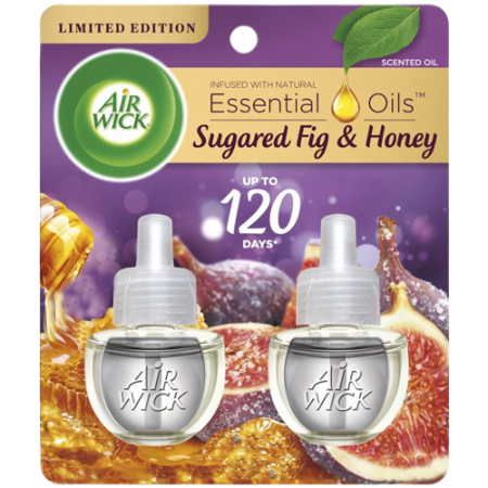 [062338029610] Air Wick Essential Oils Sugared Fig & Honey Refill 2 ct 1.34 oz