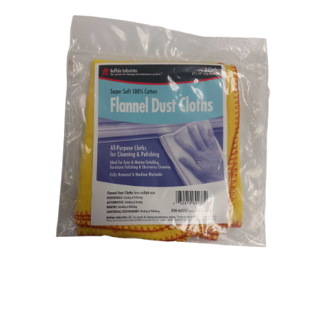 [032479602379] Buffalo Industries Flannel Dust Cloths 3 ct