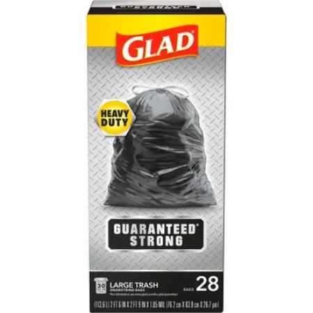 [012587703595] Glad Forceflex Drawstring Trash Bags 25 ct 30 gal