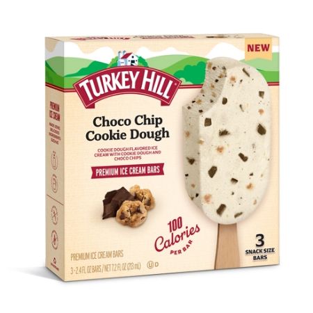 [020735169117] Turkey Hill Choco Chip Cookie Dough Ice Cream Bars 3 ct