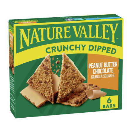 [016000187931] Nature Valley Crunch Dipped Squares Peanut Butter Chocolate 4.68 oz