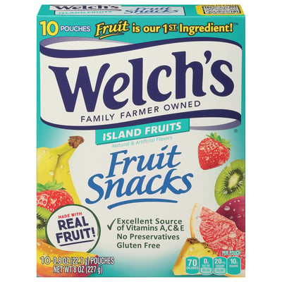[034856108115] Welch's Fruit Snacks Island Fruits 9 oz 10 ct