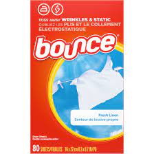[037000800699] Bounce Fabric Softener Dryer Sheets Fresh Linen Scent 80 ct