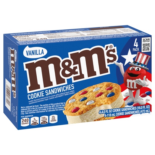 [047677483101] M&M Vanilla Cookie Sandwich 4 pk