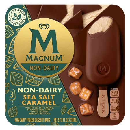 [077567002440] Magnum Non-Dairy Ice Cream Bar and Sea Salt Caramel 3 ct 11.1 oz