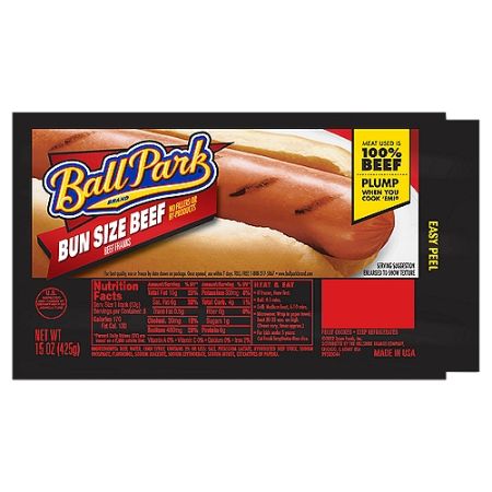 [054500193298] Ball Park Bun Size Beef Franks 15 oz