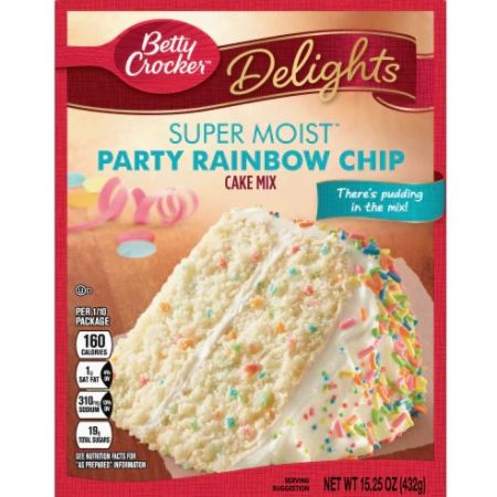 [016000207578] Betty Crocker Cake Party Rainbow Chip 13.25 oz