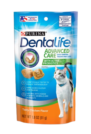 [017800174527] Purina Dentalife Advanced Care Daily Dental Treats for Cats Tasty Chicken Flavor 1.8 oz